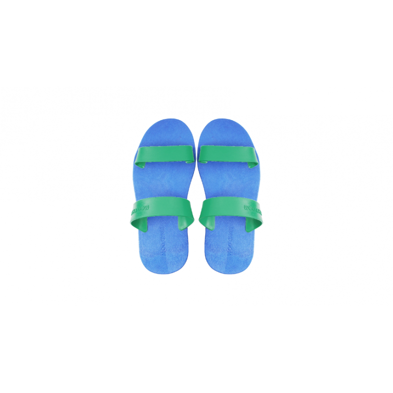 Ciabatta doppia fascia blu verde